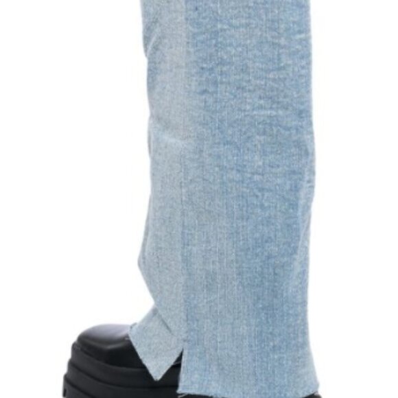 Azalea Wang Denim Cuff Platform Flat Boot - Picture 2 of 3